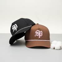 Casquette de baseball structurée à 5 panneaux en coton respirant de qualité supérieure, brodée, pour sports de plein air, avec cordon