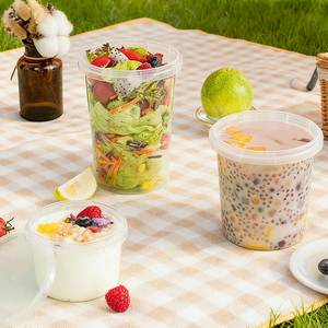 Food Storage Soup <strong>Container</strong> Transparent Oem Logo Leakproof Freezer <strong>Clear</strong> Deli <strong>Container</strong> Pp Sauce Cup <strong>with</strong> Lock <strong>Lid</strong> - Product Image 1