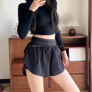 Women's Spring Summer High-Waisted Fashion Bottoms With Logo Loose Versatile Casual Wide-Leg Shorts - Product Image 2