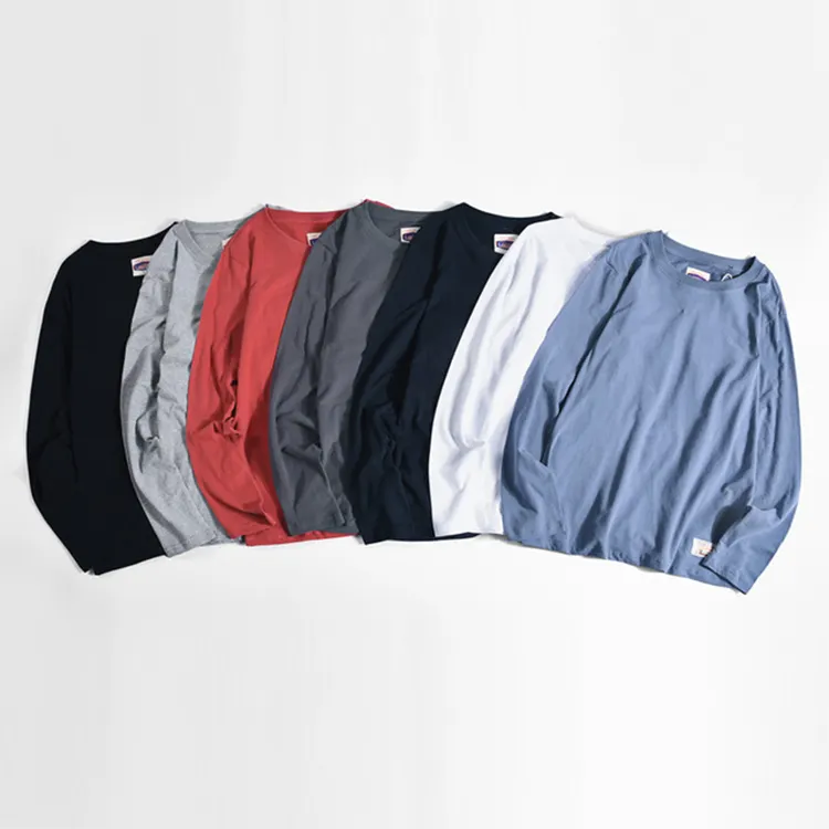 High Quality Custom Logo Cotton O-Neck Long Sleeve T Shirt Men's plus size t-shirts plus size t-shirts