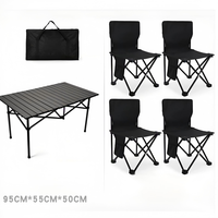 Ensemble table et chaises pliantes 4 places ODM OEM en acier carbone, durable et portable, pour camping, événements, festivals, vente en gros