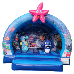 <span class=keywords><strong>Castillo</strong></span> Inflable Infantil con Temática del Mundo Marino, Color Azul, en Venta - Product Image 1