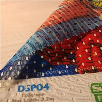 Popular perforated 115gsm flag fabric textile dye sublimation fabrics printed mesh flag banner fabric