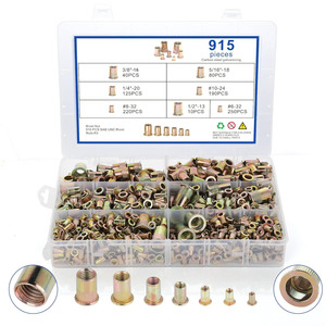 Baiguluo Rivet Nuts 915Pcs Sae Unc Carbon Steel Color Zinc Plated Self Tapping For Metal Assembly - Product Image 1