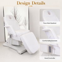 Table de massage électrique moderne pliable à 3 moteurs, chaise avec éponge haute densité, réglable, pour salon de beauté et spa, en cuir PU, pour soins du visage