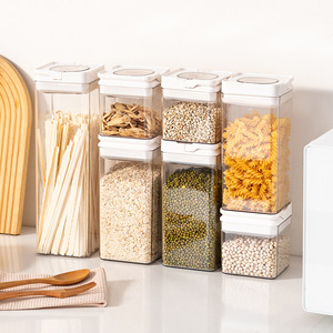 Airtight <b>Storage</b> <b>Jar</b> Rectangle 600ml 1200ml 1800ml Clip-On Lid Food Grade <b>Kitchen</b> Grain Container - Product Image 1