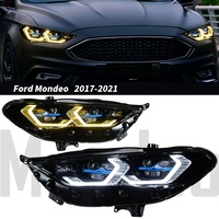 Phares avant à LED Veidt pour Ford Mondeo 2017-2020, style M4M3 modifié, bicolores avec yeux dorés