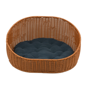 2023 düşük fiyat toptan el dokuma plastik söğüt pet ev yatak sepeti & pet kafesleri & pet yatak yastık ile - Product Image 4