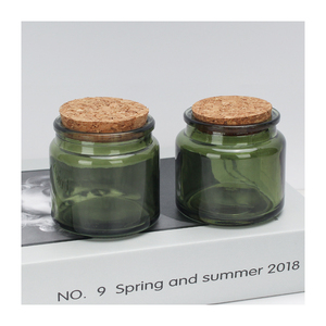 Vente en gros de pot à bougie en cire de verre vide transparent blanc noir mat de 8 oz 10 oz 14 oz à large ouverture avec couvercle en liège en <span class=keywords><strong>bois</strong></span> - Product Image 3