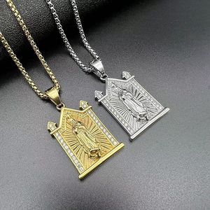Yunnique – collier avec pendentif en diamant plaqué or en acier inoxydable, bijoux Hip Hop unisexes, cadeau - Product Image 1
