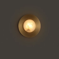 Applique murale américaine simple de luxe en albâtre naturel espagnol pour chambre à coucher Lumière LED décorative simple mur de fond de salon