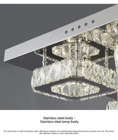 Nouveau style de lustre en acier inoxydable de luxe avec boule de cristal, lumière LED carrée, alimentation AC, lampes de plafond modernes pour salon