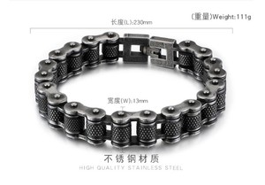 คุณภาพสูงโลหะสร้อยข้อมือสแตนเลสรถจักรยานยนต์ Mens CHAIN สร้อยข้อมือ - Product Image 5