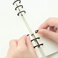 Accessoires de reliure pour carnet DIY, anneaux métalliques noirs de 25 mm de diamètre intérieur, 3 anneaux, 25x25x40mm, clip de reliure