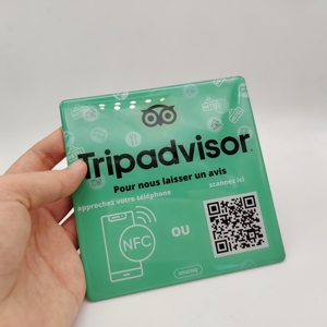Google Review Plate NFC Glue Drop Card Autocollant de table Anti-métal RFID Contrôle d'accès URL QR Code Facile à écrire Instagram <span class=keywords><strong>WhatsApp</strong></span> - Product Image 1