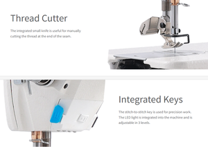 מכונת תפירה חדשה מדגם F6 של ג'ק, מכונת תפירה שטוחה לתפירת חולצות טי - Product Image 2