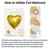 Vente en gros de ballons en aluminium en forme de cœur de 18 pouces pour la Saint-Valentin, la fête des mères, les décorations de mariage, thème amour, respectueux de l'environnement