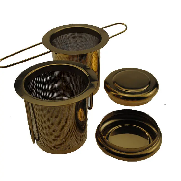 Лидер продаж, оптовая продажа с фабрики, настраиваемый фильтр для заварки чая, заварочный фильтр для заварки чая 304 нержавеющей стали с крышкой