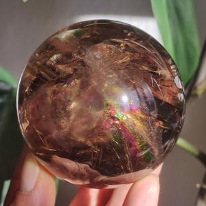 Venta al por Mayor de Bolas de Cristal Ahumado Transparentes de 8-8.5cm, Cristal de Brujería Gris, Objetos Decorativos de Feng Shui para el Hogar - Product Image 5