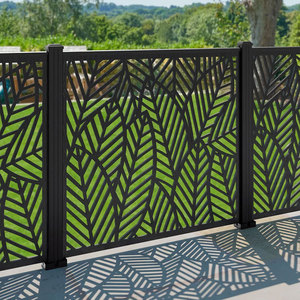 Barandillas de aluminio para balcones con listones de madera, diseño contemporáneo, montaje en pared, paneles de vidrio resistentes al óxido para uso en exteriores - Product Image 5