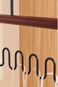 U-förmiger Haken Metall Holz Design Metall Kleiderbügel Unterwäsche Weste Kleiderbügel spart Platz und verhindert Rutschen - Product Image 2