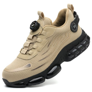 Men's Rotating Button Safety <b>Work</b> <b>Boots</b> Indestructible Steel Toe Sneakers PU Puncture-Proof Air Cushion for Industrial Use - Product Image 1