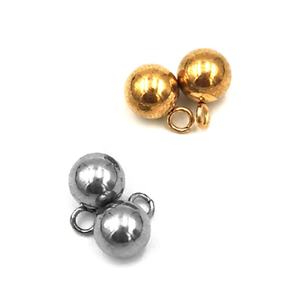 ลูกปัดสเปเซอร์สแตนเลสพร้อมห่วงกระโดดทรงกลมปลายลูกทอง18K สำหรับการทำเครื่องประดับและลูกปัดแขวน - Product Image 4