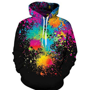 Sudadera con Capucha para Hombre, Diseño Arcoíris, Estilo Casual, Estampado Tie-Dye con Salpicaduras de Pintura, Impresión 3D Completa, Sudadera Unisex Estilo Hip Hop - Product Image 2
