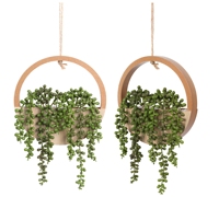 Plantes suspendues artificielles de haute qualité, personnalisables en usine, 2 pièces, simples, pour la décoration murale intérieure/extérieure