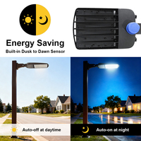 Lampadaire LED 300W IP65 avec garantie 5 ans, 3 températures de couleur, 3 niveaux de puissance, dimmable, capteur photocellule, pour éclairage routier