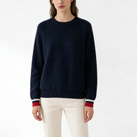 Pull en cachemire personnalisé de haute qualité pour femmes, col rond, pull en tricot uni pour le printemps et l'hiver, pull-over