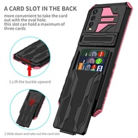 Étui de téléphone personnalisé de haute qualité en TPU+PC pour vivo Y20 avec design antichoc, fonction portefeuille et support intégré - 6 couleurs