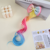 En gros Pinces à cheveux nœud pour enfants, Pinces à cheveux perruque bouclée dégradée, Accessoires capillaires mignons pour filles pour fêtes et spectacles