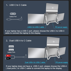 Extensor de Monitor Triple de 14 Pulgadas para Laptop, 1 Cable para 3 Pantallas, Compatible con Windows y Mac, Incluye Controlador para Negocios - Product Image 3