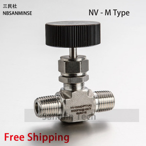 Vanne à aiguille en acier inoxydable King 316, filetage interne et externe, traversée droite, haute pression, pour utilisation avec des fluides chimiques - Product Image 5