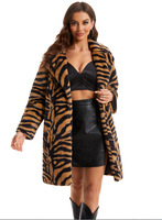 2023 hiver luxe zèbre fourrure Long manteau grande taille col manteaux avec fourrure pour dames en hiver renard fourrure veste frais d'expédition