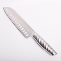 Couteau de cuisine Santoku de 7 pouces en acier inoxydable de style moderne pour légumes et viande
