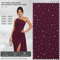 Tissu en maille scuba extensible Poly Shine à gros losanges, 95% Poly 5% Spandex, 260GSM, brillant, pour robes, tenues de soirée, costumes de scène, filles