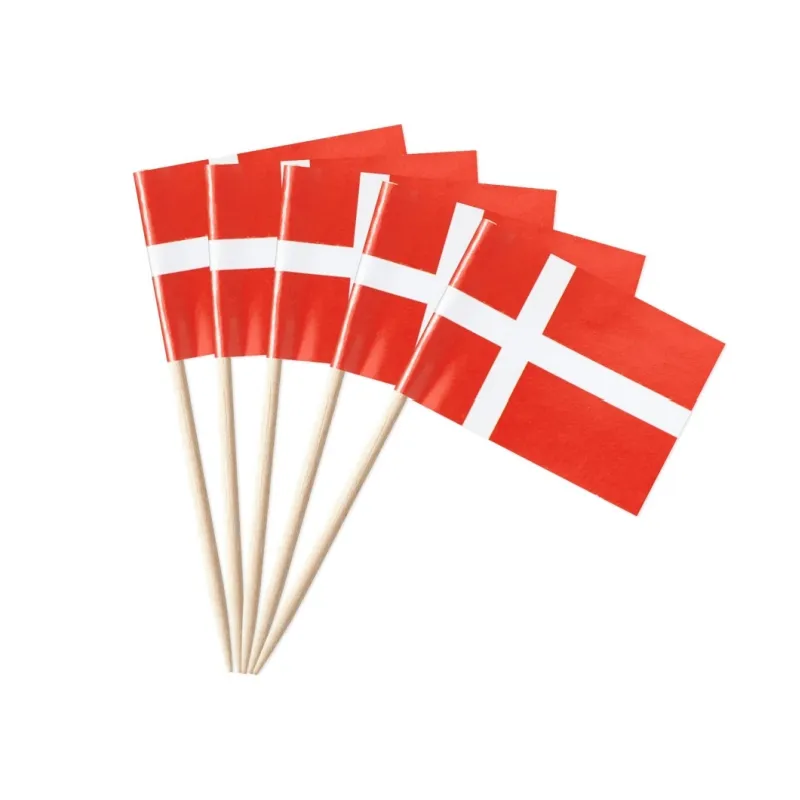 100 Stuks Denkenteken Vlag Deens Tandenstoker Vlaggen Kleine Mini Danes Cupcake Toppers Stok Vlaggen Decoraties