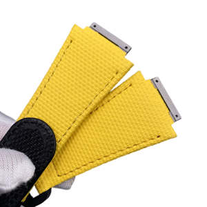 Rich Men's <b>Velcro</b> Fluorocarbon Rubber Watch <b>Strap</b> Titanium Metal Connector Available in Various Colors for Watch <b>Straps</b> - Product Image 3