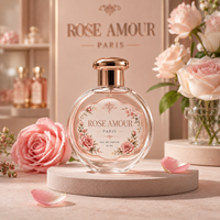 Étiquettes personnalisées de luxe pour flacons de parfum, autocollants d'emballage cosmétique floral, étiquettes adhésives avec logo or rose pour marque privée
