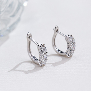 Boucles d'oreilles en or blanc 9 carats avec diamants de forme ronde Messi Jewelry MSE-897 pour femmes - Product Image 1