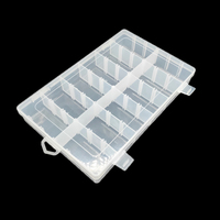 Boîte de rangement pour bijoux en PP transparent moulé par injection, 36 compartiments détachables, avec crochet, organisateur multifonction pour accessoires, perles et outils de bricolage