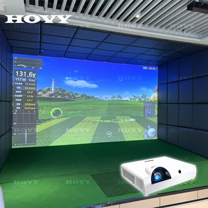 Simulateur de golf intérieur HOVY de grande taille avec projecteur interactif et écran d'impact <span class=keywords><strong>silencieux</strong></span> HD à double couche, parfait pour l'entraînement au swing - Product Image 2