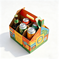 Individuell Bedruckte 6er-Pack Wellpappe Bierträgerbox Mit Griff Recycelbare Karton-Getränkeverpackung