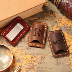AIGUONIU-Portalápices de cuero Vintage personalizado, estuche grabado con láser, diseño extraíble, tamaño de bolsillo, 7,1x4,4X1cm, regalo - Product Image 2