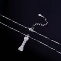 D Couleur VVS Moissanite Bling Pendentif Chien Os Pendentif Glace Out Hip Hop Festival Cadeau Bijoux 925 Pendentif En Argent Sterling