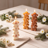 Handgemachte Sojawachs-Lebkuchenmann-förmige Aromatherapie-Kerze mit individuellem Duft - Umweltfreundliches Feiertagsgeschenk für Hochzeiten und Partys