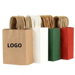 Custom Printed Kraft Paper Bag with Twisted Handle Offset Printing Surface Handling for Household Products and Crafts Packaging - Product Image 2