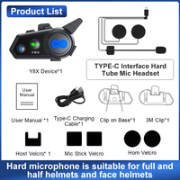 Système de communication par interphone pour casque de moto, interphone pour casque de moto, interphone Bluetooth multifonctionnel 2000m